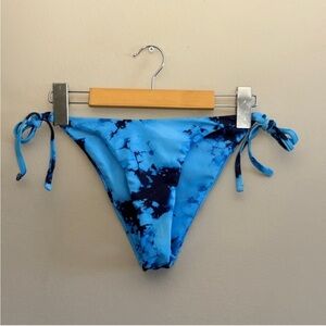 Zaful Blue Two-Tone Tie-Dye Cheeky Tie-Side Bikini Bottom – Size Medium EUC